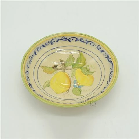 Zanatta - Italian Bowl With Lemons Drawing In Cream Colour