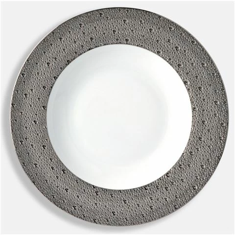 Bernardaud - Ecume Silver Soup Plate 23cm