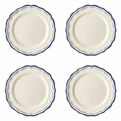 Gien - Filet Cobalt Dessert Plate Set 4pce
