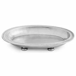 Arte Italica - Peltro Footed Oval Shallow Bowl 28cm