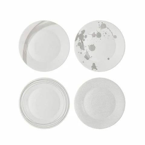 Royal Doulton - Pacific Stone Plate Set Grey 23cm 4pce