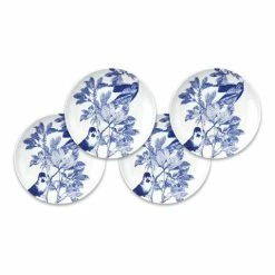 Caskata - Blue Arbor Birds Canape Plates Boxed Set 4pce