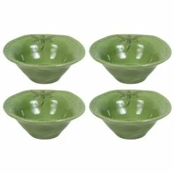 French Country - Dragonfly Green Salt Bowl Set 4pce 11cm