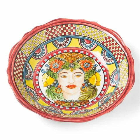Baci Milano - Baroque & Rock Salad Bowl Baroque Orange