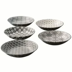 The Modern Japanism - Komon Shallow Bowl Large Set 5pce