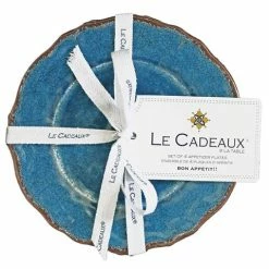 Le Cadeaux - Antiqua Appetizer Plates Blue Set 4pce