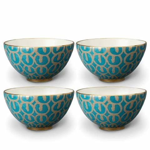L'Objet - Fortuny Ashanti Cereal Bowls Teal Set 4pce